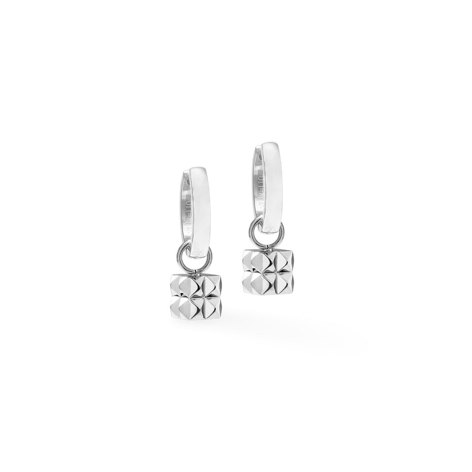 Coeur De Lion Spikes Hoop Cube Earrings
