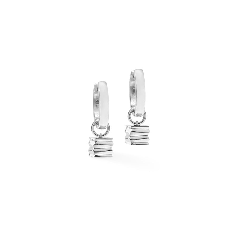 Coeur De Lion Waves Hoop Cube Earrings