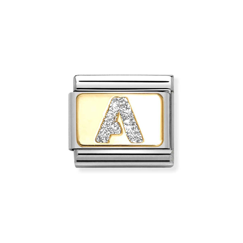 Nomination Classic Gold Glitter Letter A Charm