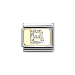 Nomination Classic Link Gold Glitter Letter B Charm