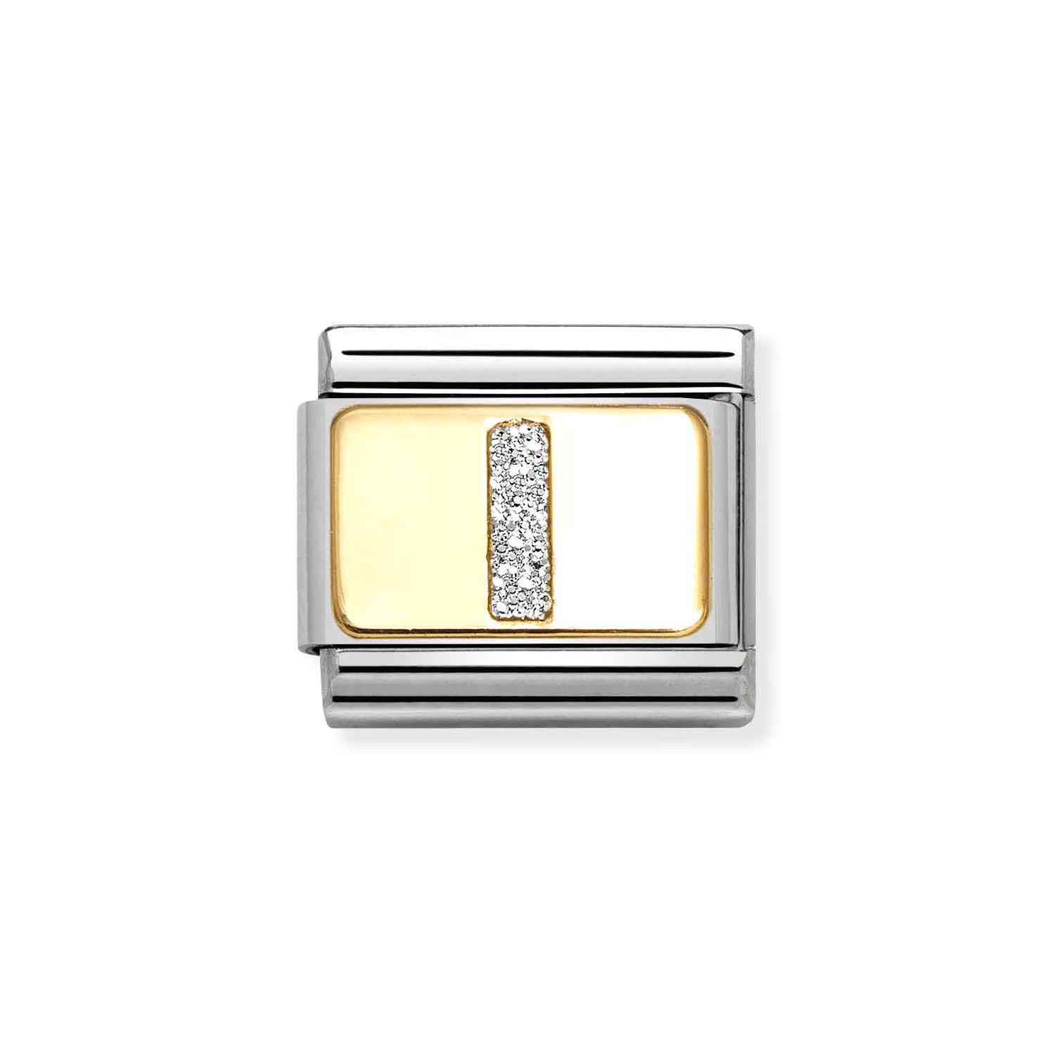 Nomination Classic Link Gold Glitter Letter I Charm