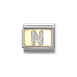 Nomination Classic Link Gold Glitter Letter N Charm