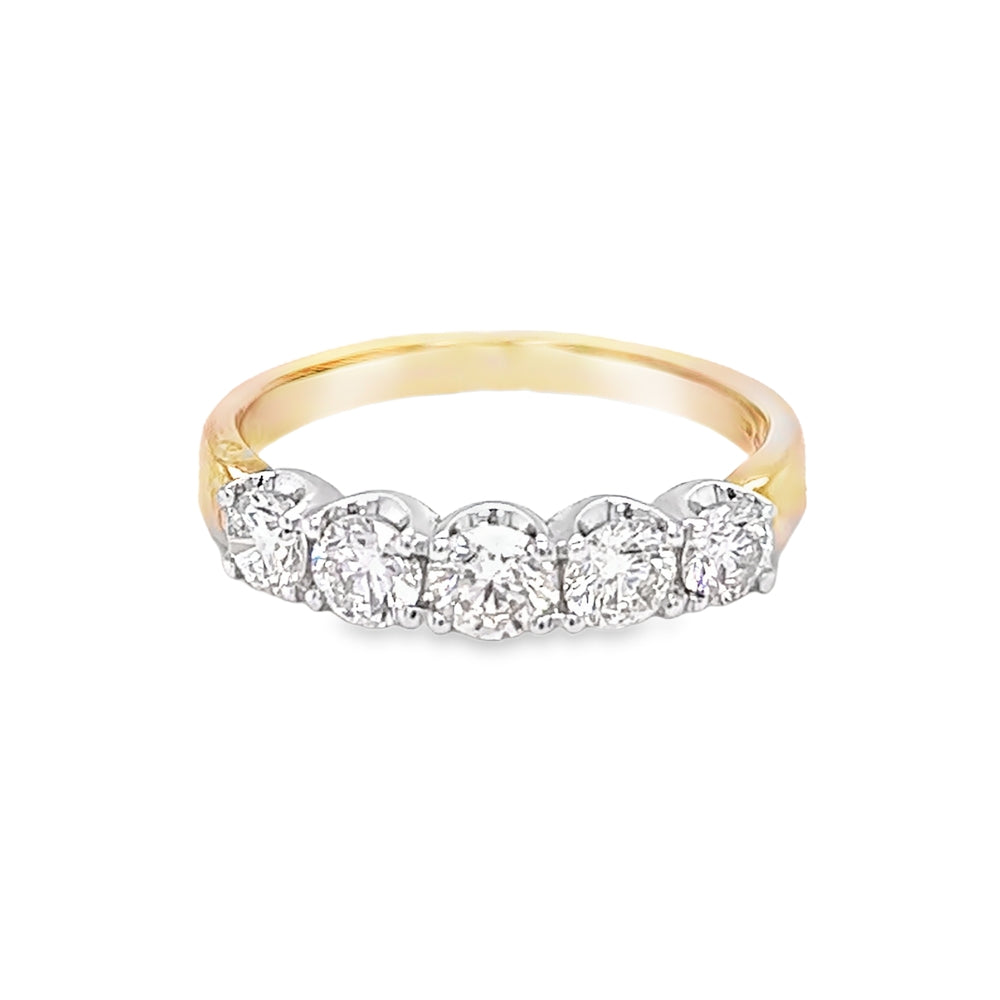 5 Stone Diamond Eternity Ring 9ct Gold 1.00ct
