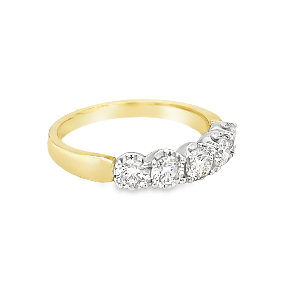 5 Stone Diamond Eternity Ring 9ct Gold 1.00ct