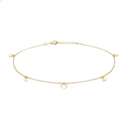 9ct Gold Dangly Heart Anklet