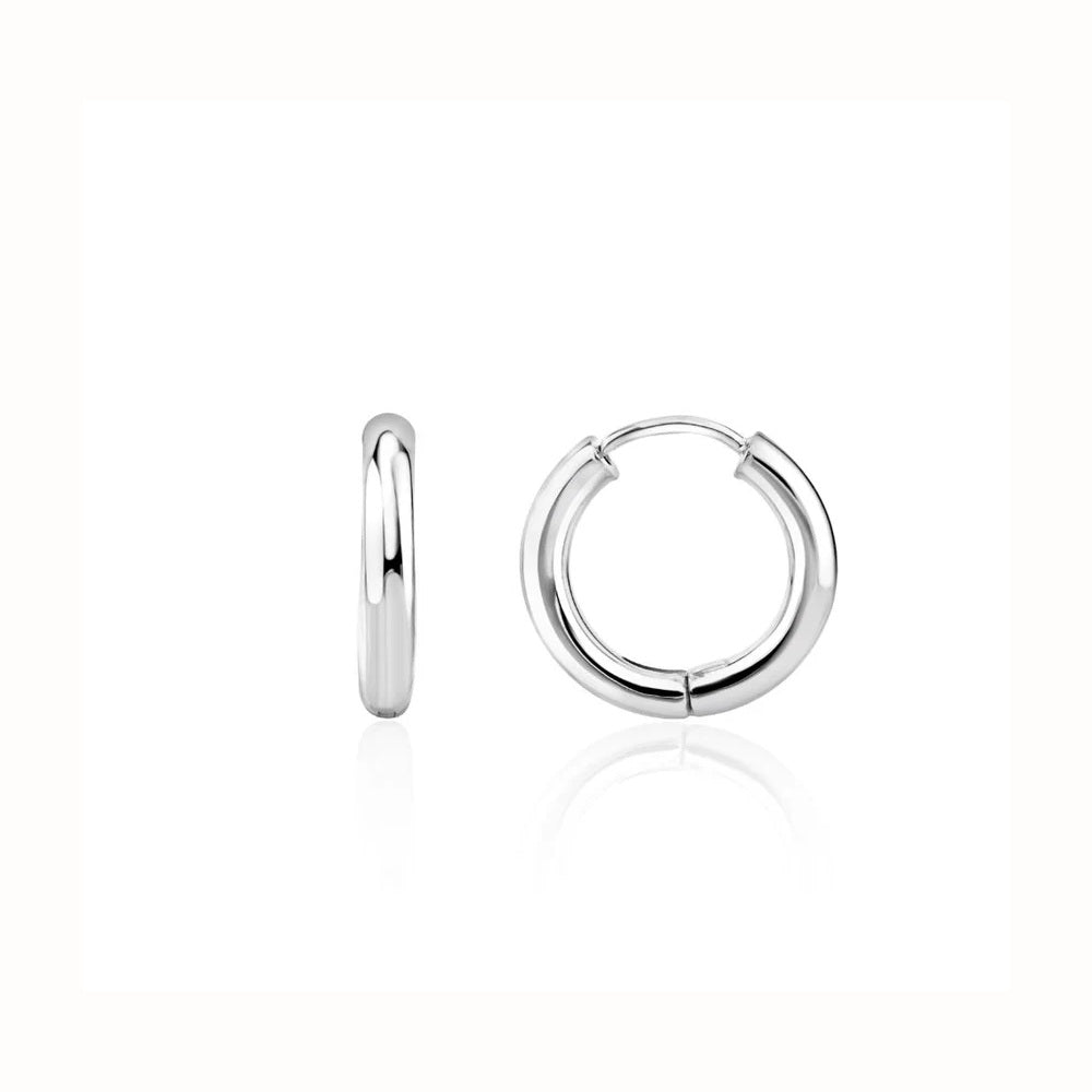 9ct White Gold Polished Huggy Hoop Earrings