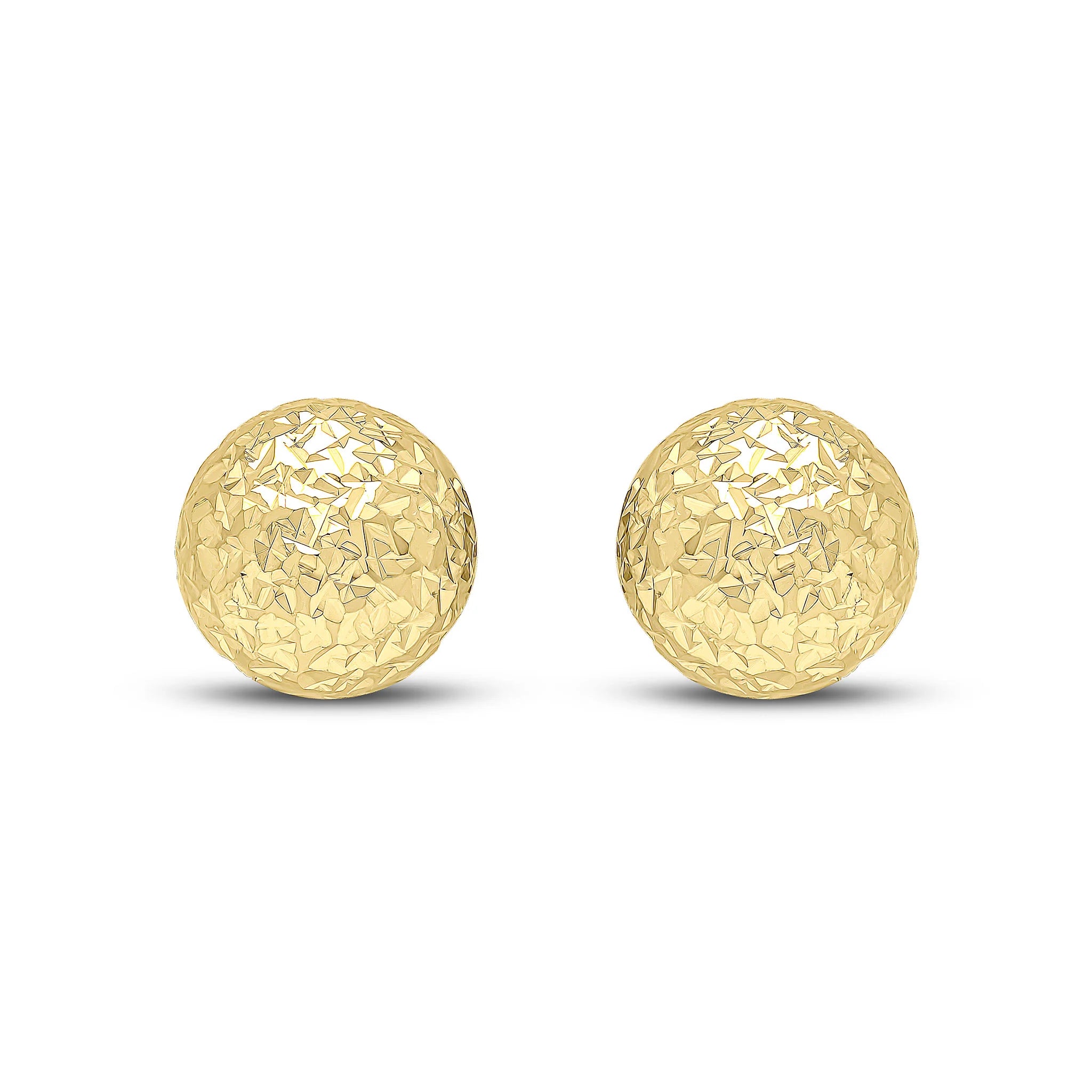 9ct Yellow Gold Diamond Cut Dome Peg and Clip Earring