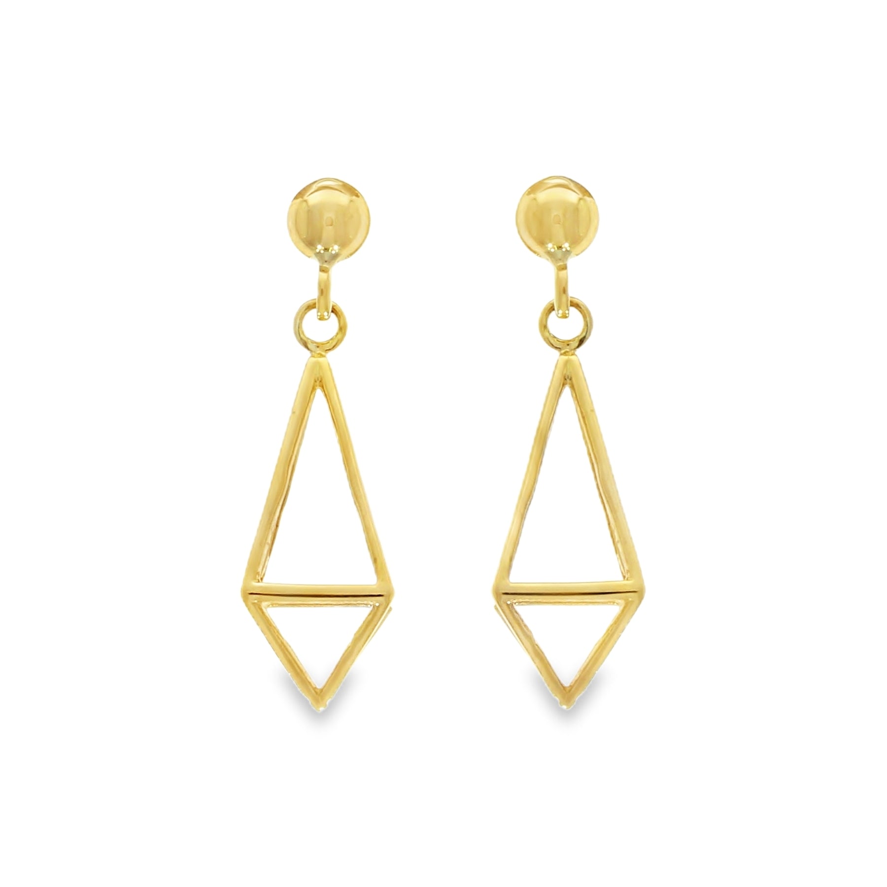 9ct Yellow Gold Geometric Drop Earrings