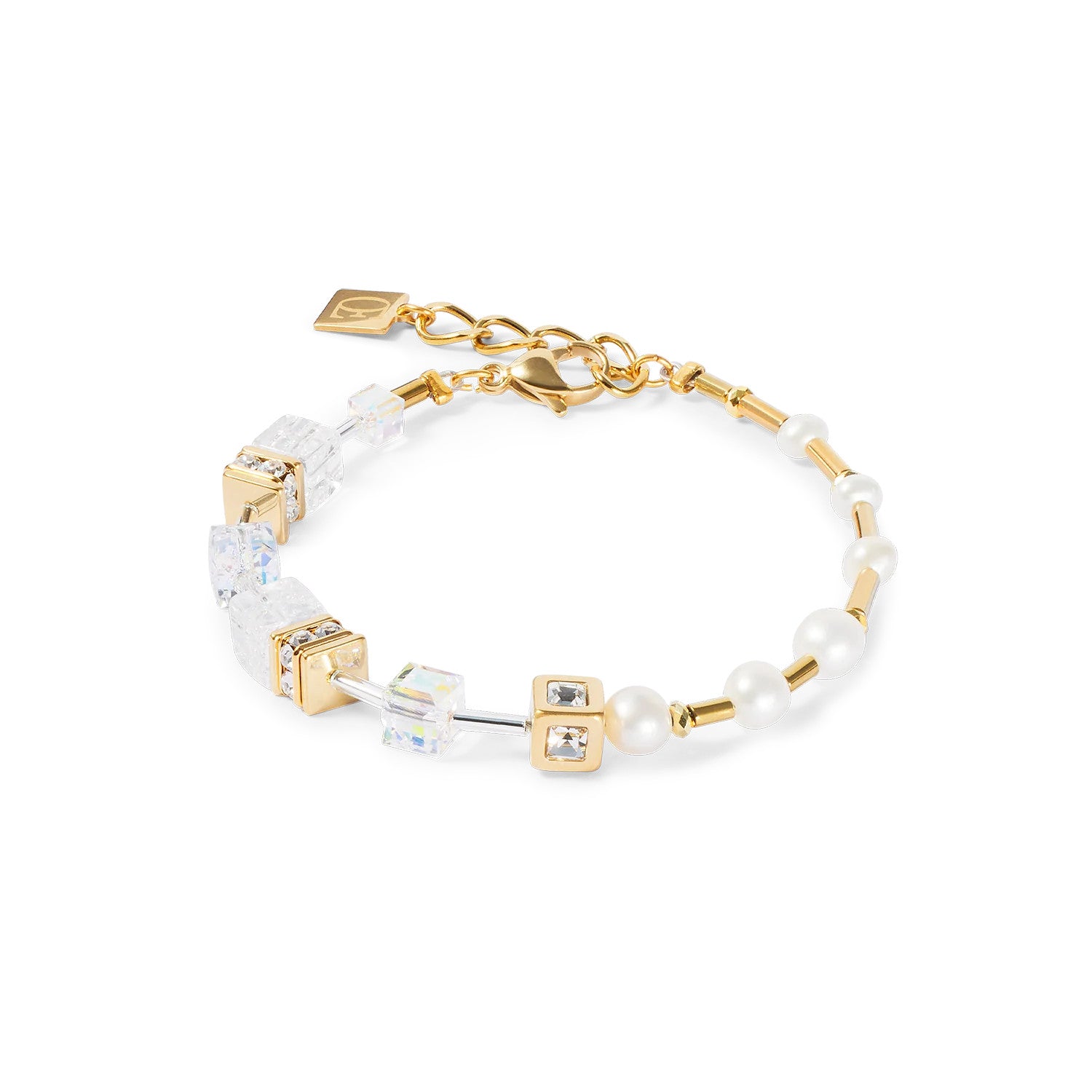 Coeur De Lion GeoCUBE® Bracelet Fusion Precious Pearl Mix Gold-White