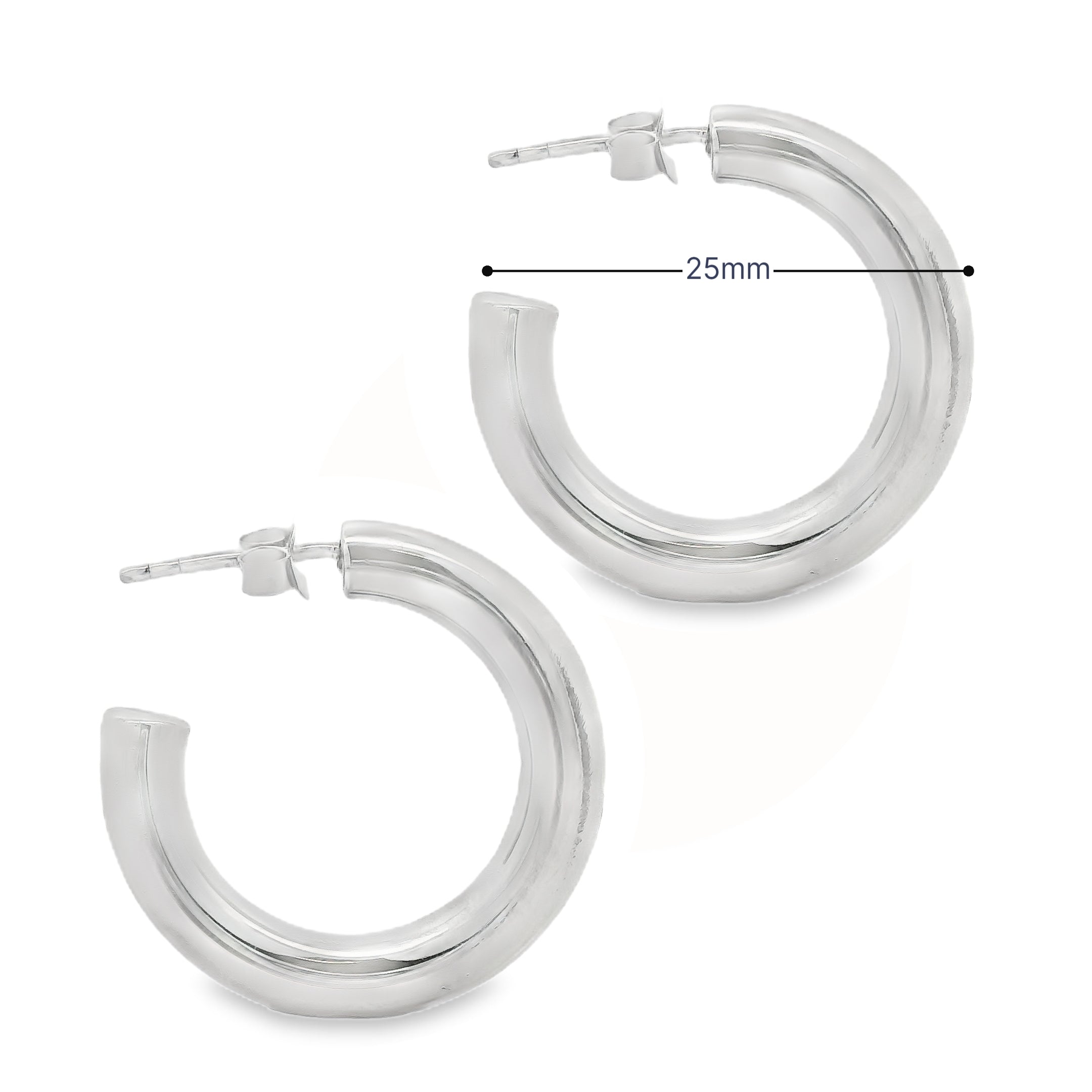 Sterling Silver 25mm Hoop Earrings
