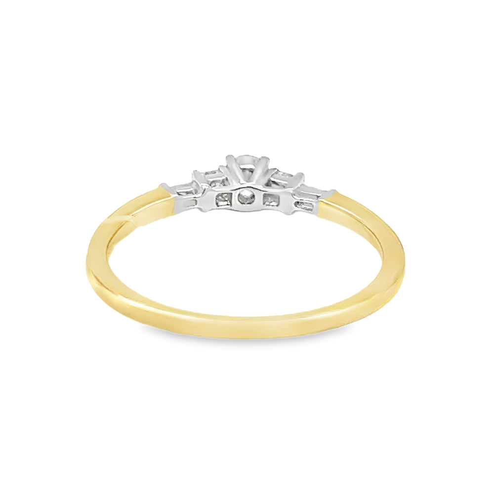 18ct Gold 5 Stone Diamond Engagement Ring 0.29ct rear