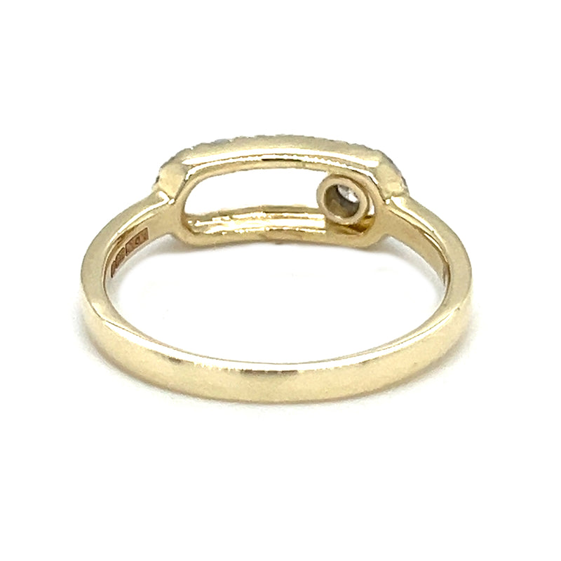 Diamond Ring with Moving Centre Diamond 9ct Gold rear