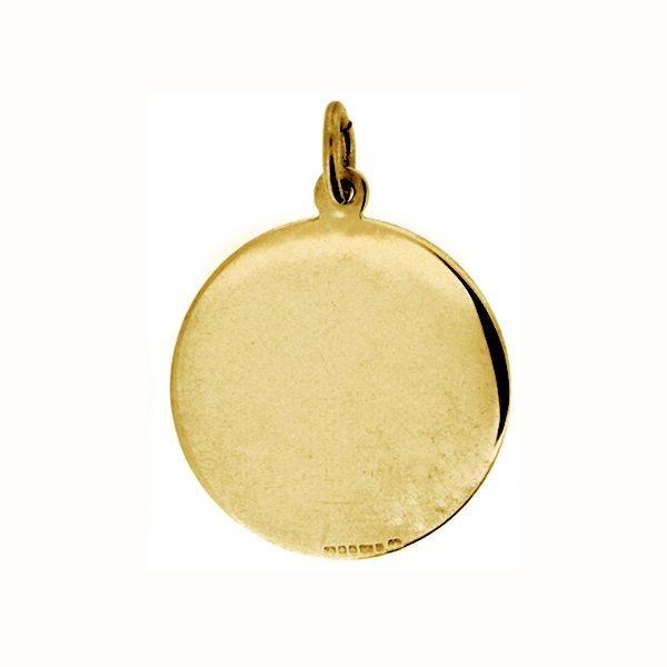 9ct Gold 20mm St. Christopher Pendant plain back