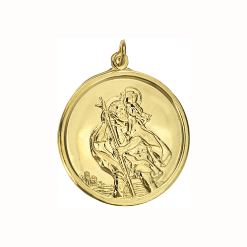 9ct Gold 20mm St. Christopher Pendant