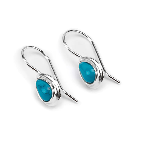 Henryka Teardrop Earrings in Silver & Turquoise