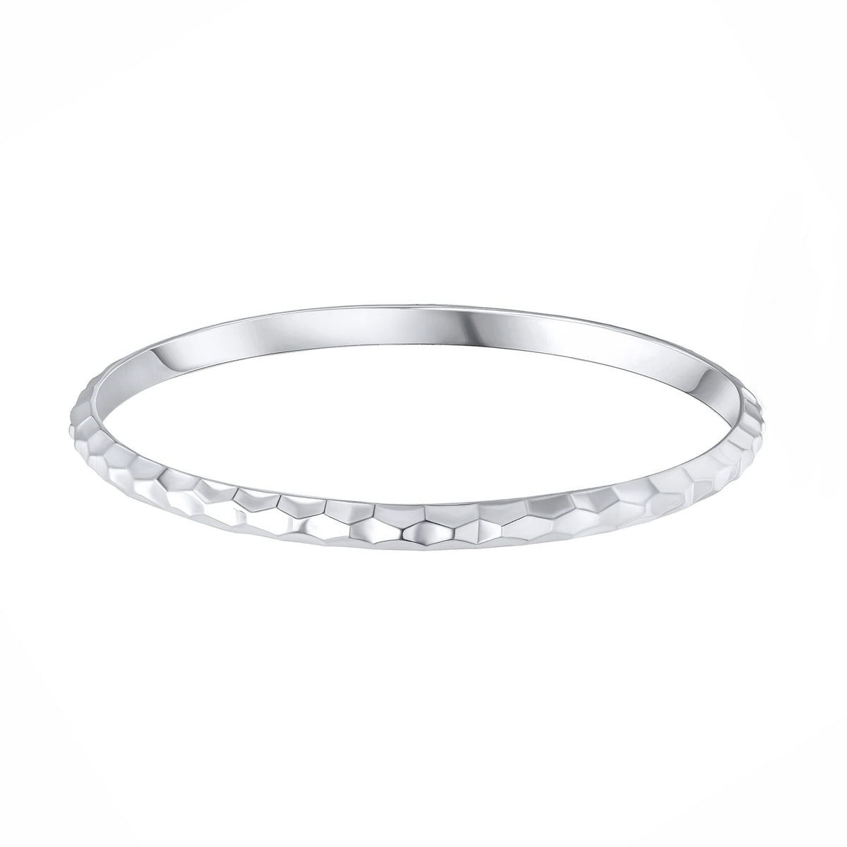 Sterling Silver Honeycomb Patterned 5mm Stacker