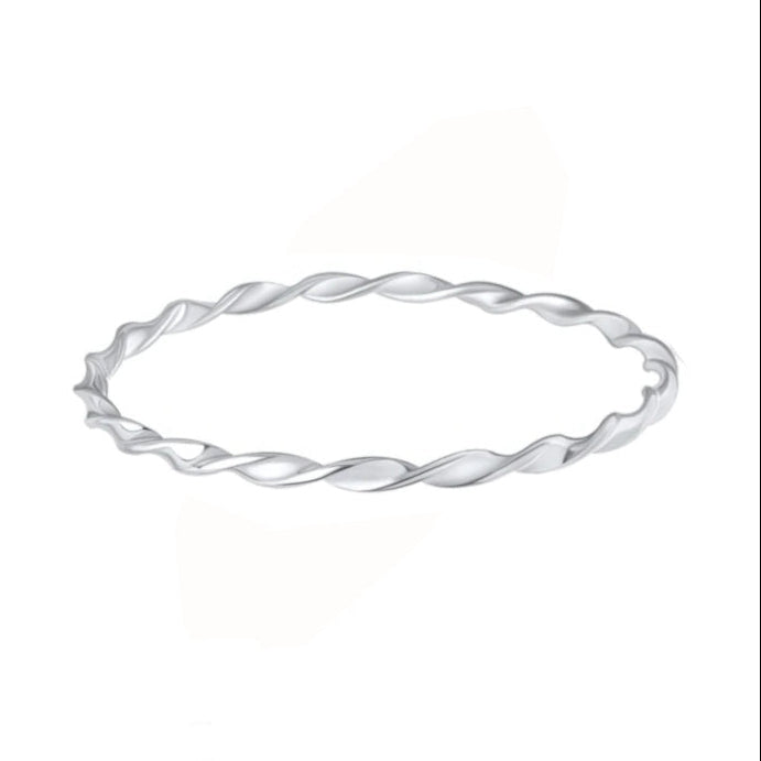 Sterling Silver Loose Twist Stacker Bangle
