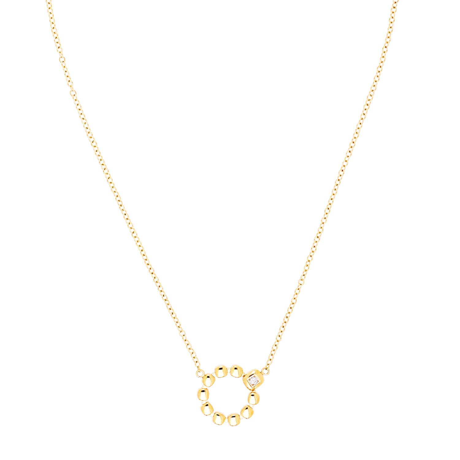 Coeur De Lion Small Soft Cube Circle Glow Necklace Gold