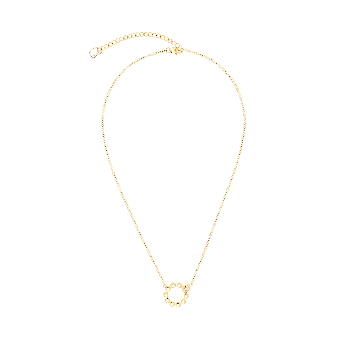 Coeur De Lion Small Soft Cube Circle Glow Necklace Gold