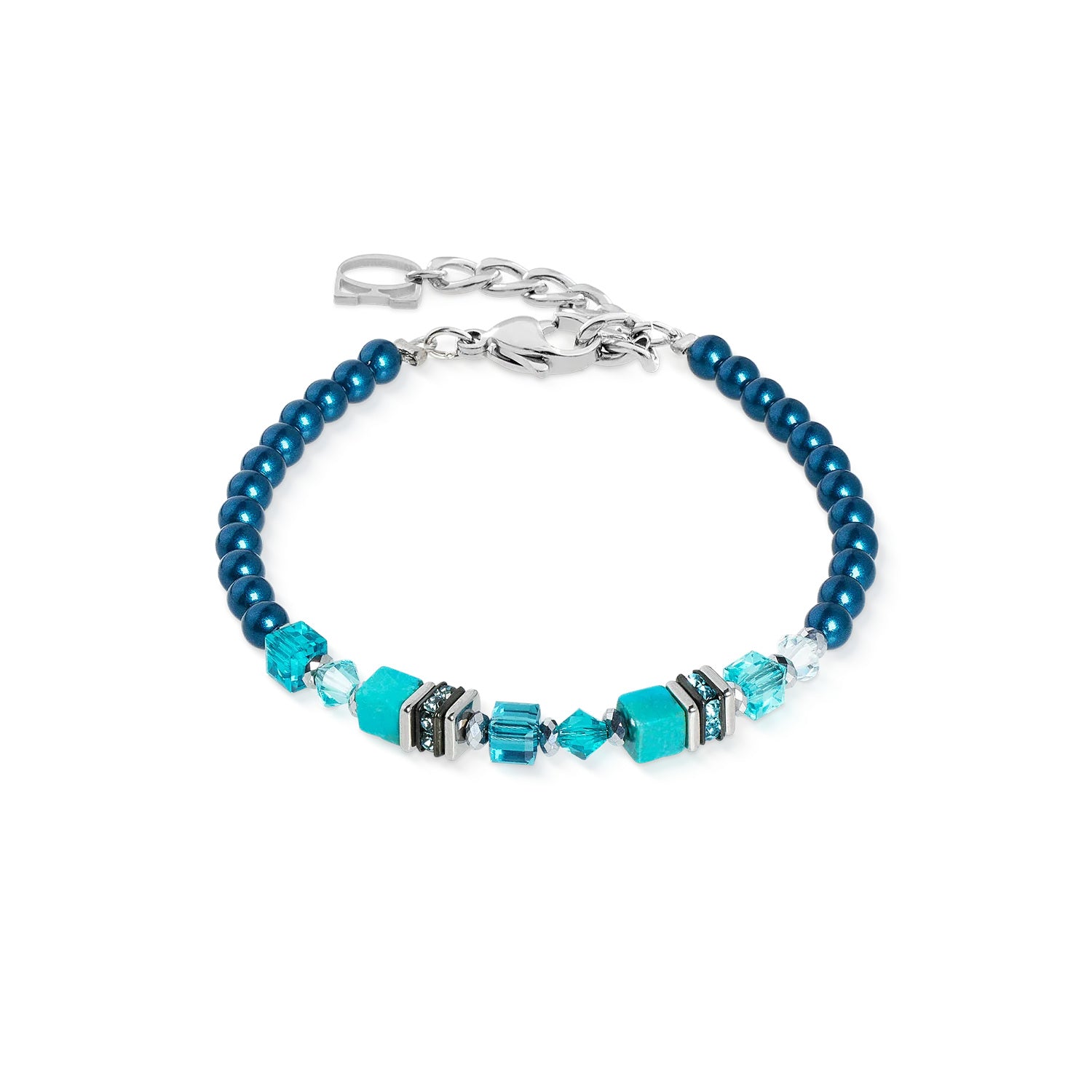 Coeur De Lion Princess Teal Glow Bracelet Silver
