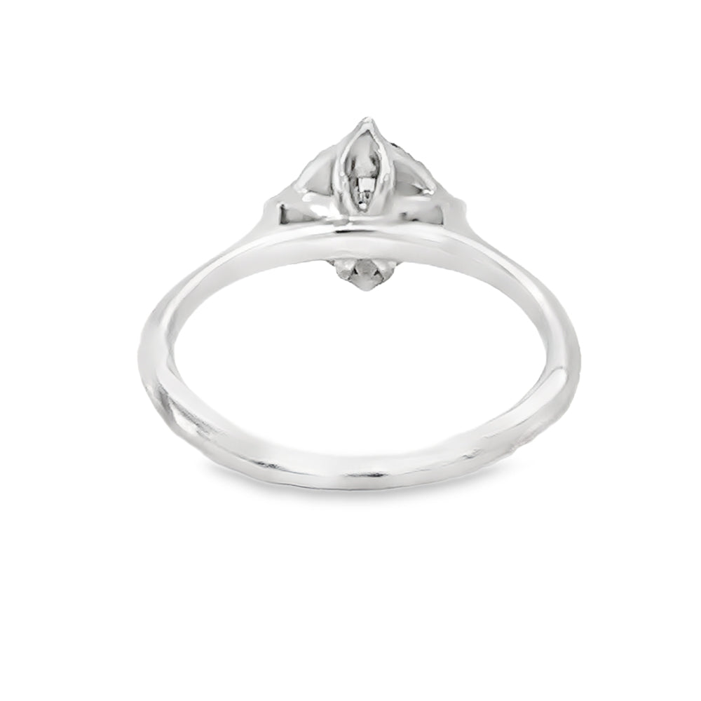 18ct White Gold Square Halo Diamond Ring 0.42ct