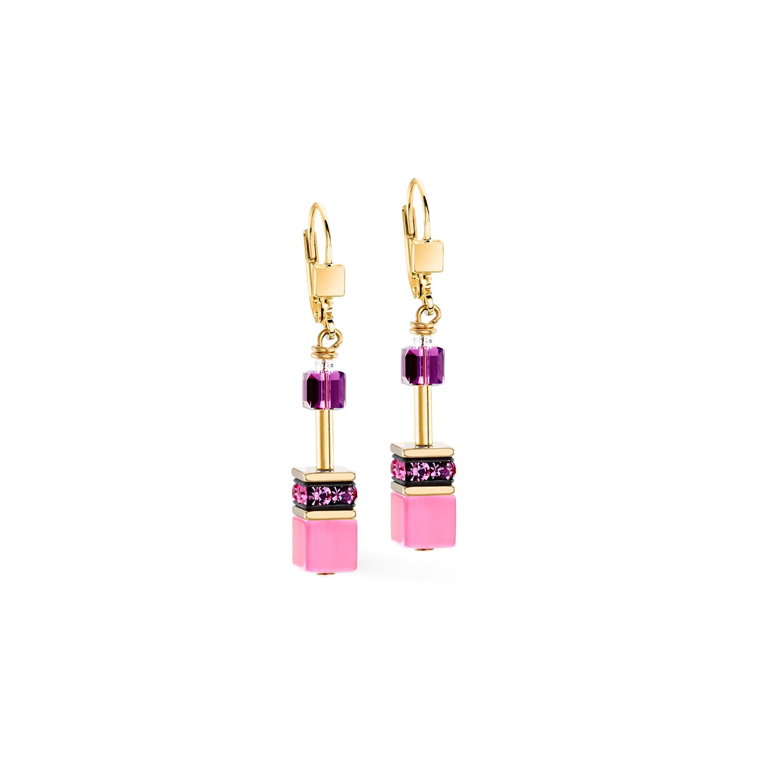 Coeur De Lion GeoCUBE® Iconic Earrings Pink-Lilac