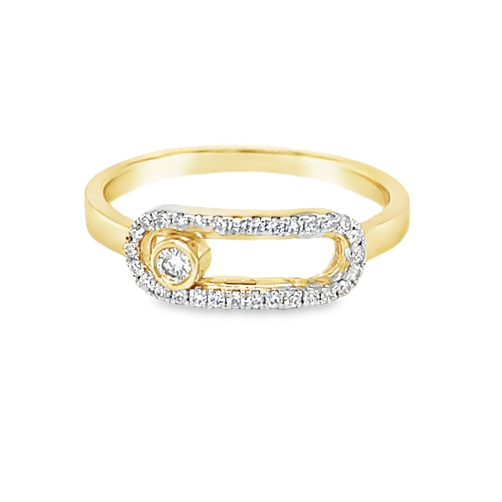 Diamond Ring with Moving Centre Diamond 9ct Gold