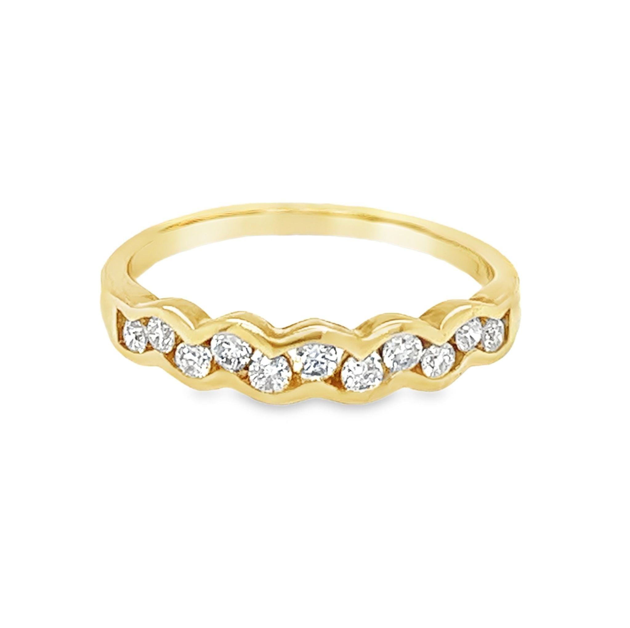 Diamond Wave Eternity Ring 9ct Yellow Gold