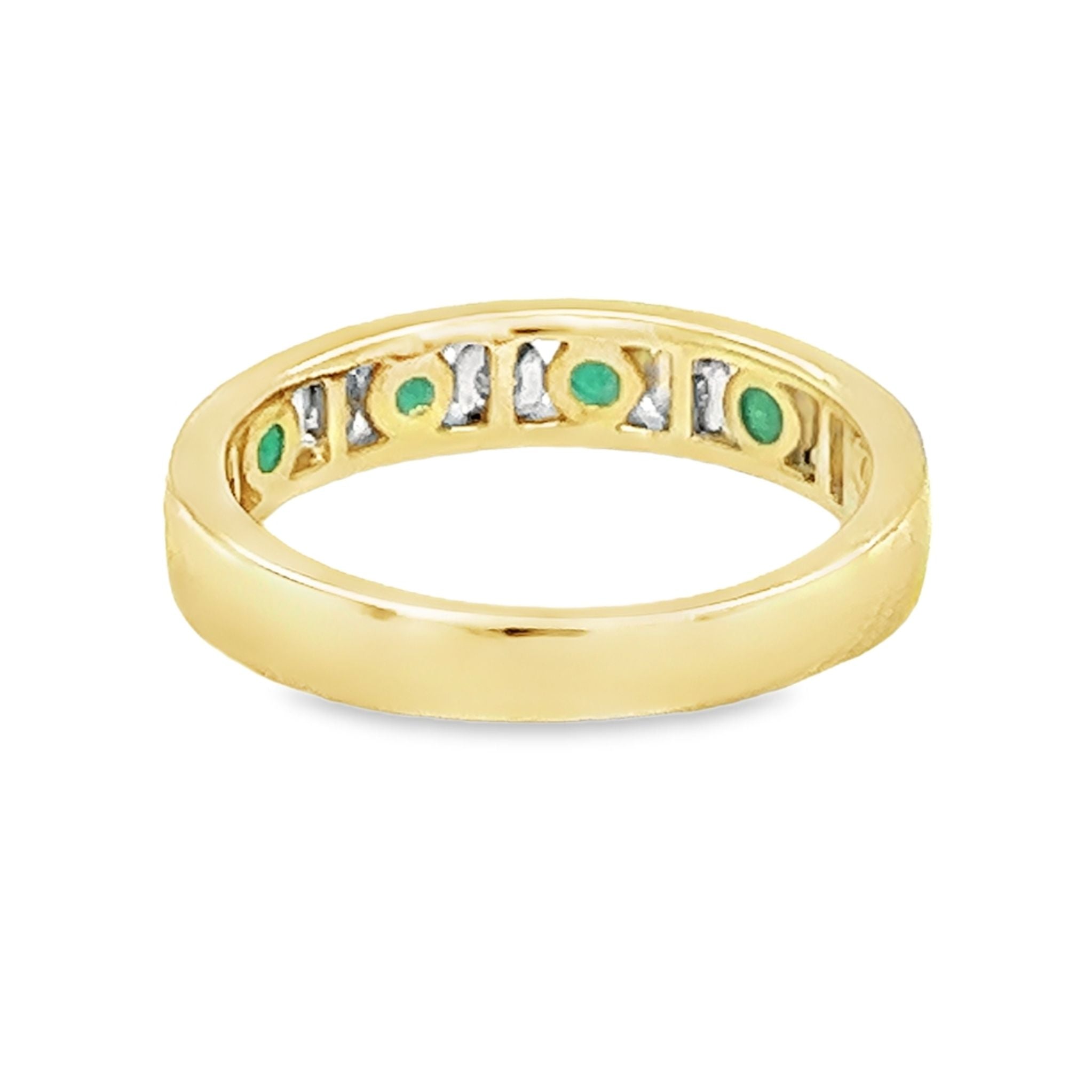 Emerald & Diamond Eternity Ring Channel Set 9ct Gold rear