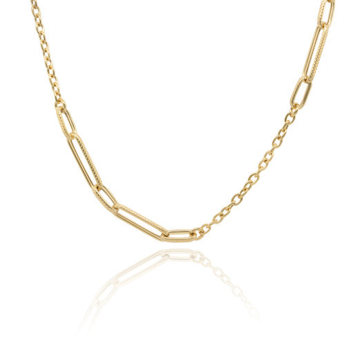 9ct Yellow Paper Clip Link and Chain Necklace