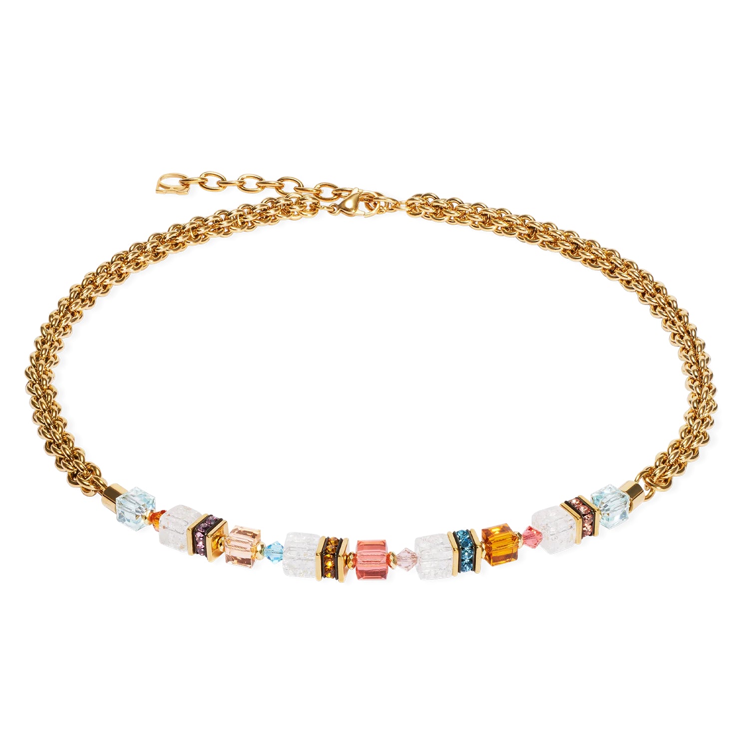 Coeur De Lion GeoCUBE® Fusion Summer necklace Gold-Sunset