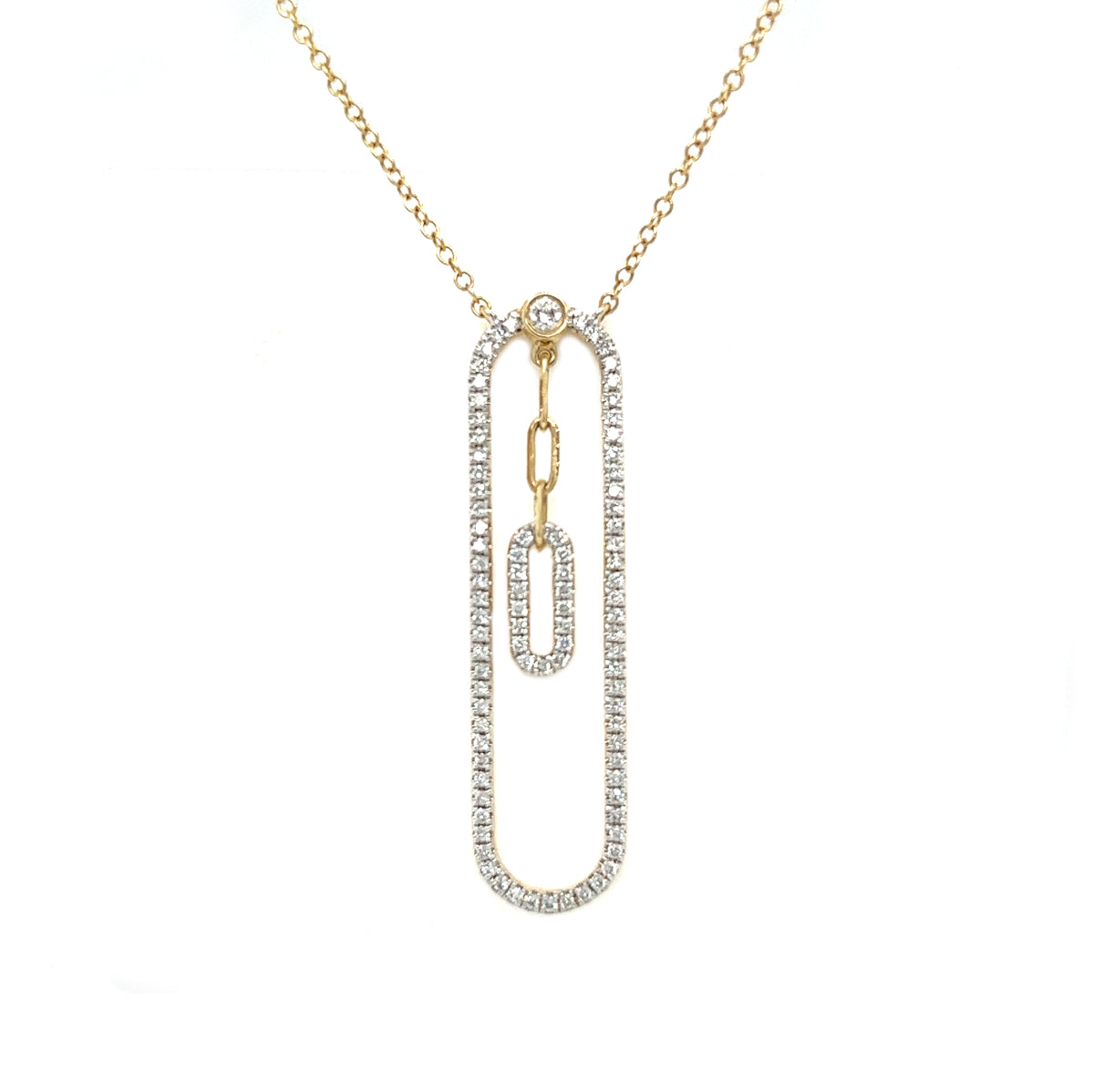 9ct Gold Diamond Open Oval Necklace