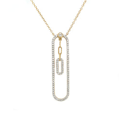 9ct Gold Diamond Open Oval Necklace