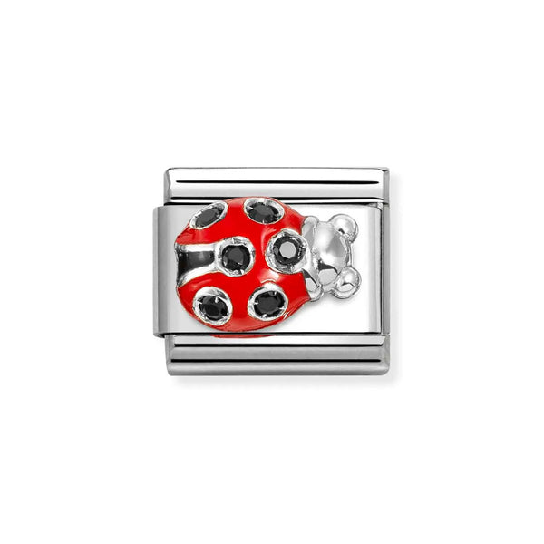 Nomination Classic Link Ladybird with CZ Charm in Silver