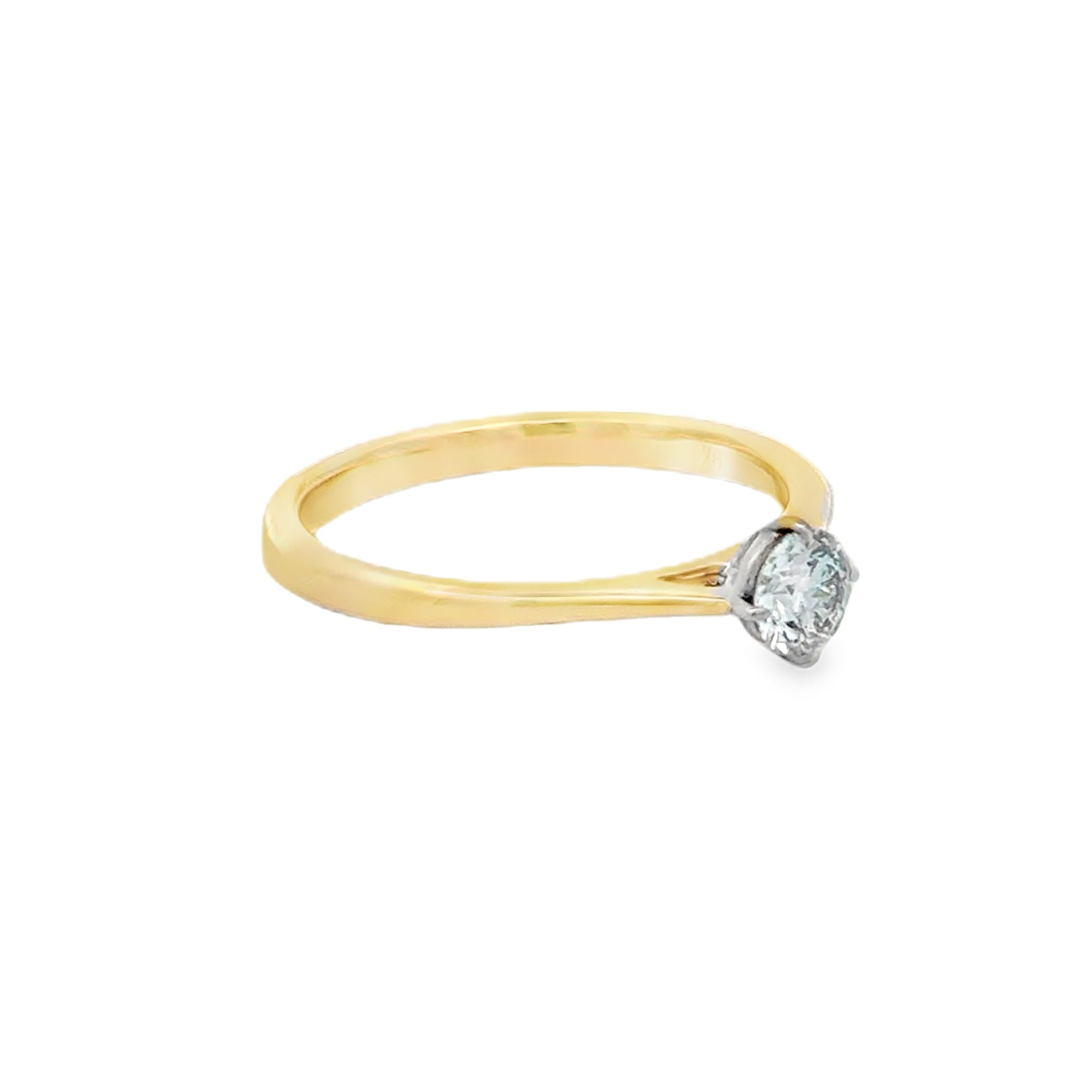 Lab Grown Diamond Brilliant Cut 0.33ct Solitaire Ring 9ct Gold SIDE