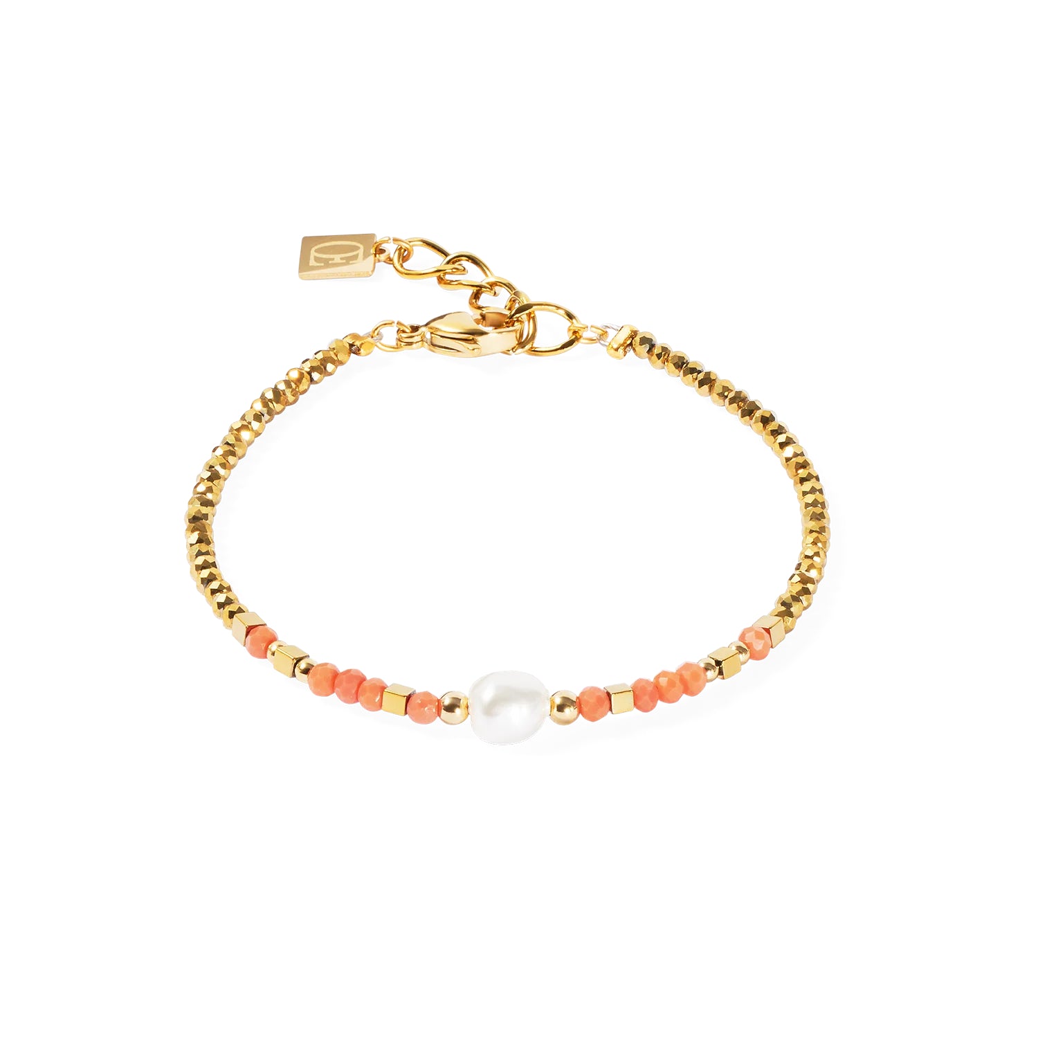 Coeur De Lion Bracelet Sunset Pearl Gold-Coral