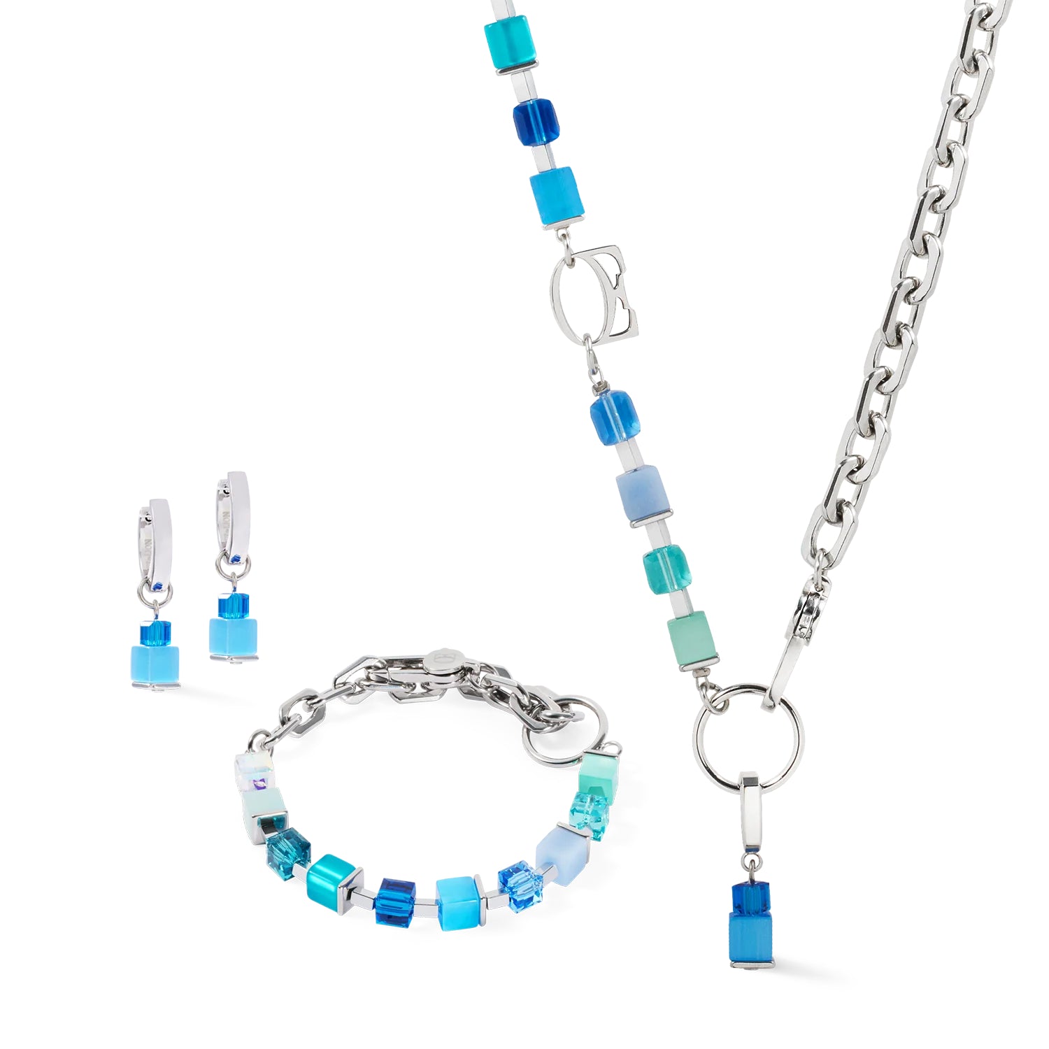 Coeur De Lion GeoCUBE® Fusion Charm Silver-Ocean set