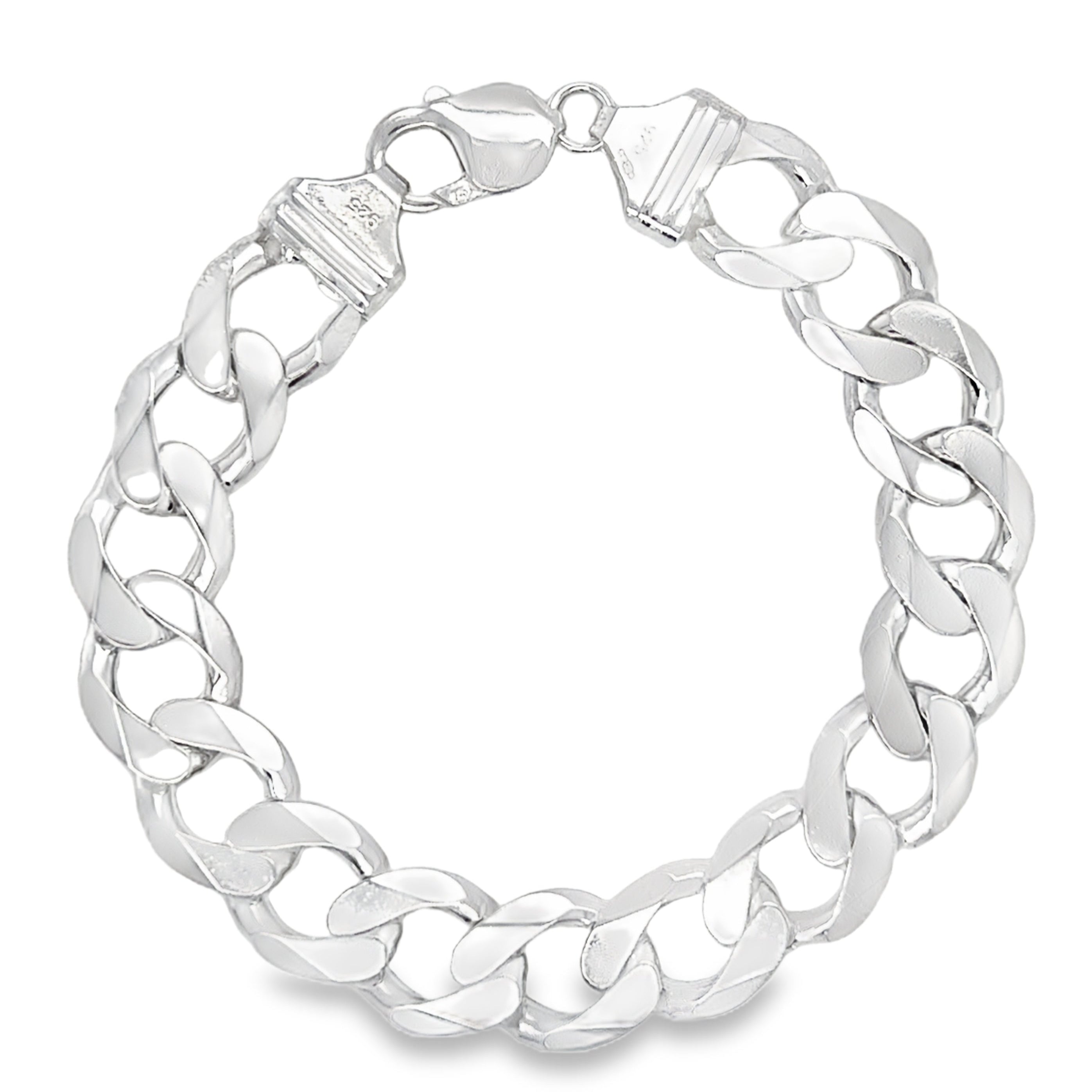 Sterling Silver Men's Heavy Chunky Curb Bracelet