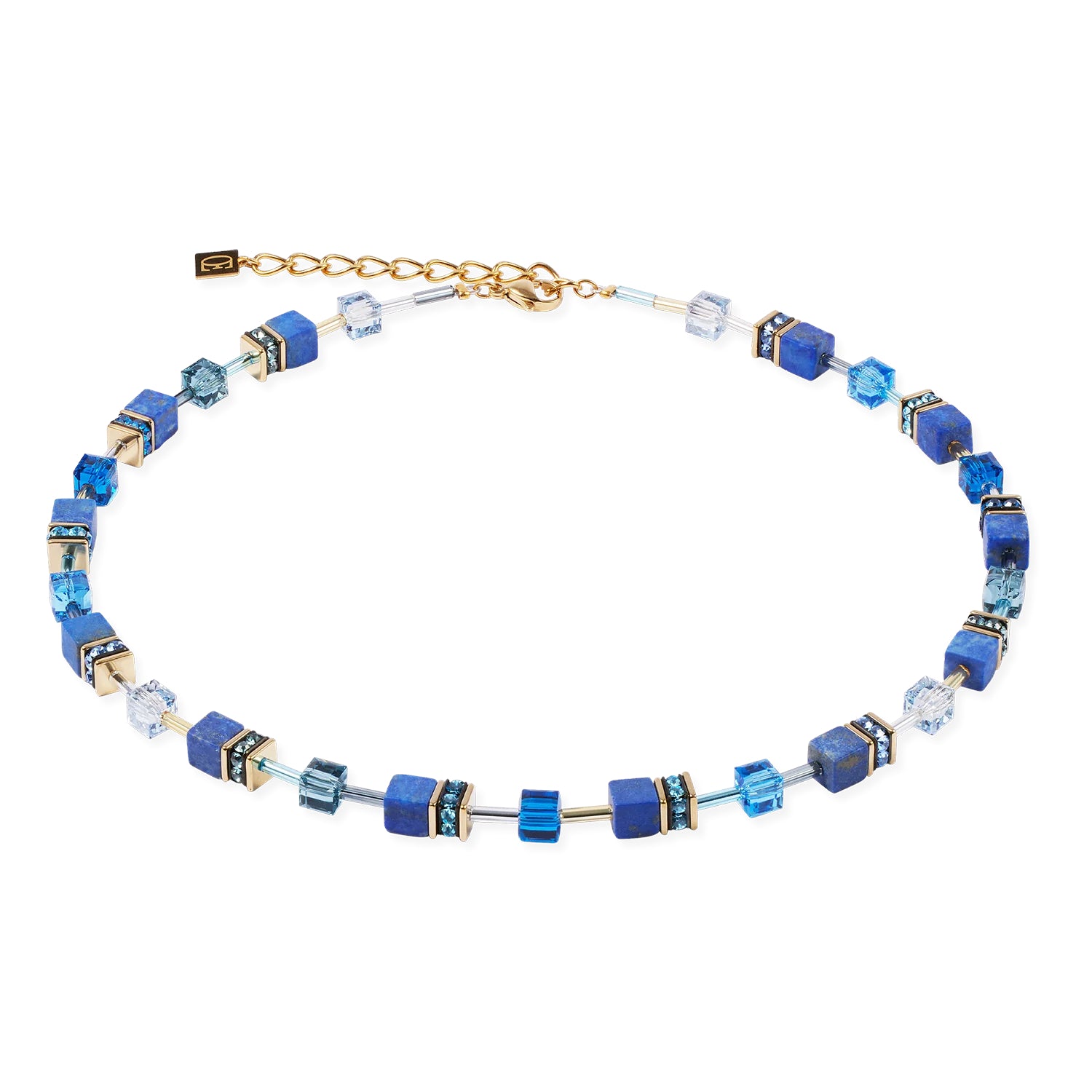 Coeur De Lion GeoCUBE® Iconic Precious Necklace Gold Blue