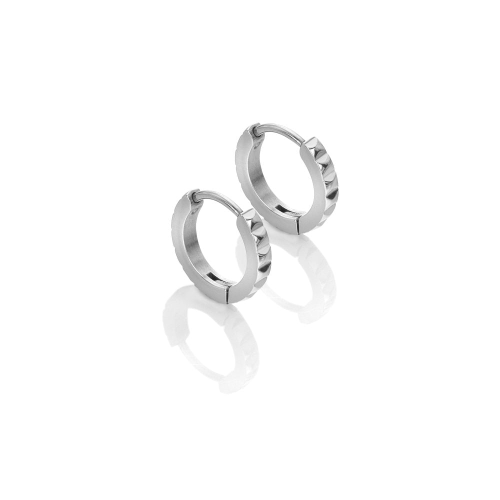 Ava & Sky Faceted Huggie Earrings ASE0029