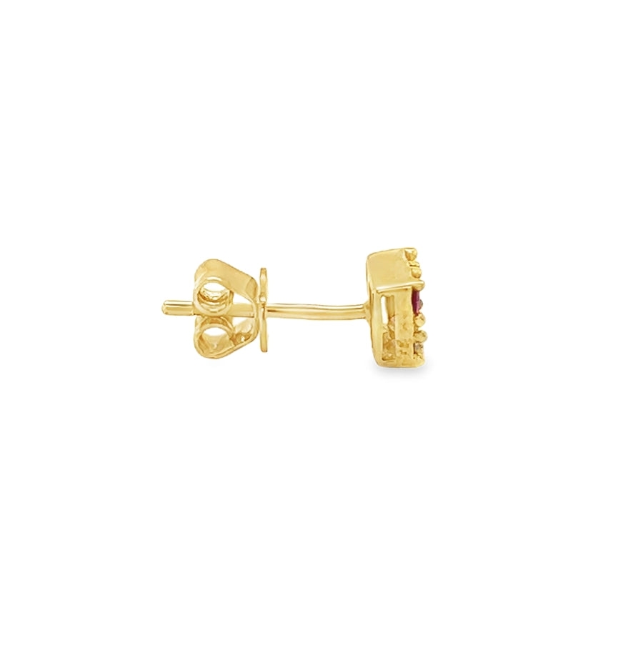 4 Stone Ruby & Diamond Earrings 18ct Gold