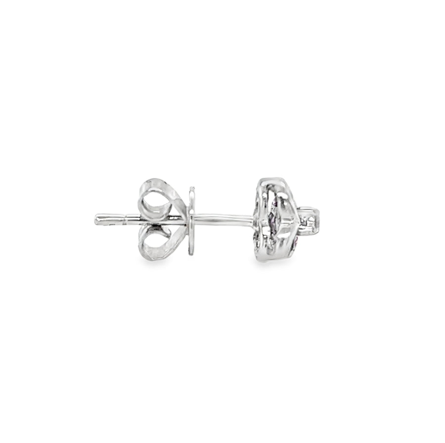 18ct White Gold Pink Sapphire & Diamond Stud Earrings profile