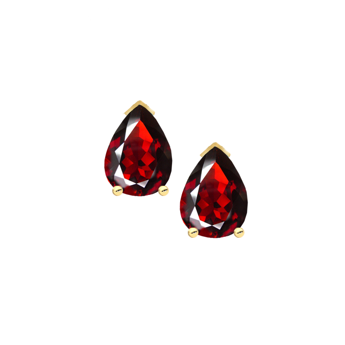 9ct Gold Phoebe Garnet Stud Earrings by Amore