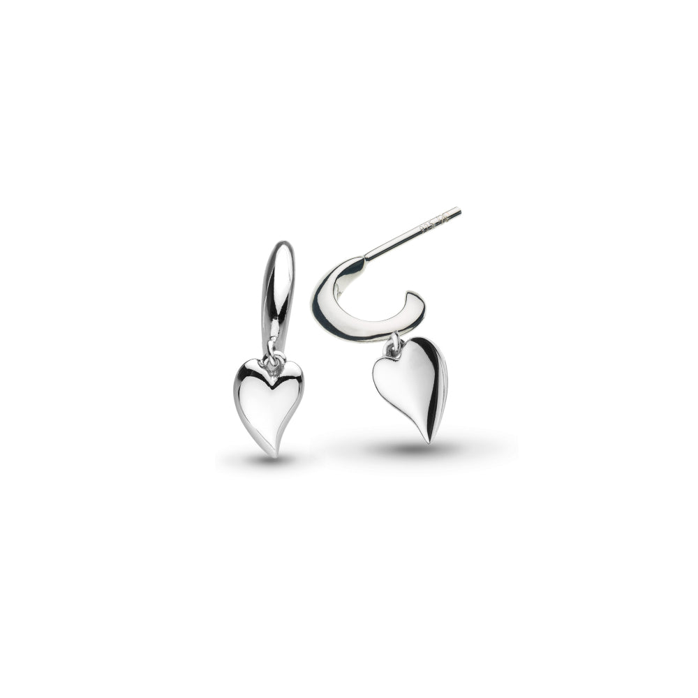 Kit Heath Desire Kiss Mini Heart Semi Hoop Drop Earring