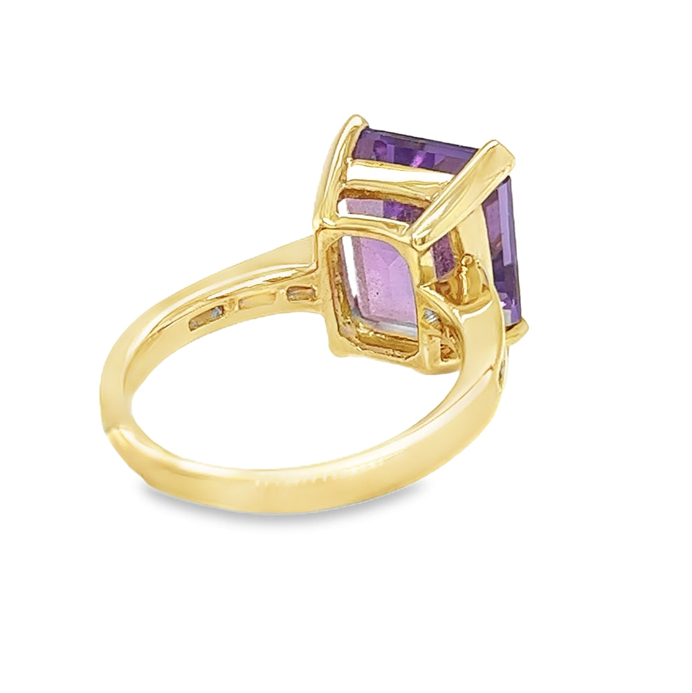 Lavender Ring by Amore Amethyst & Diamond 9ct Gold