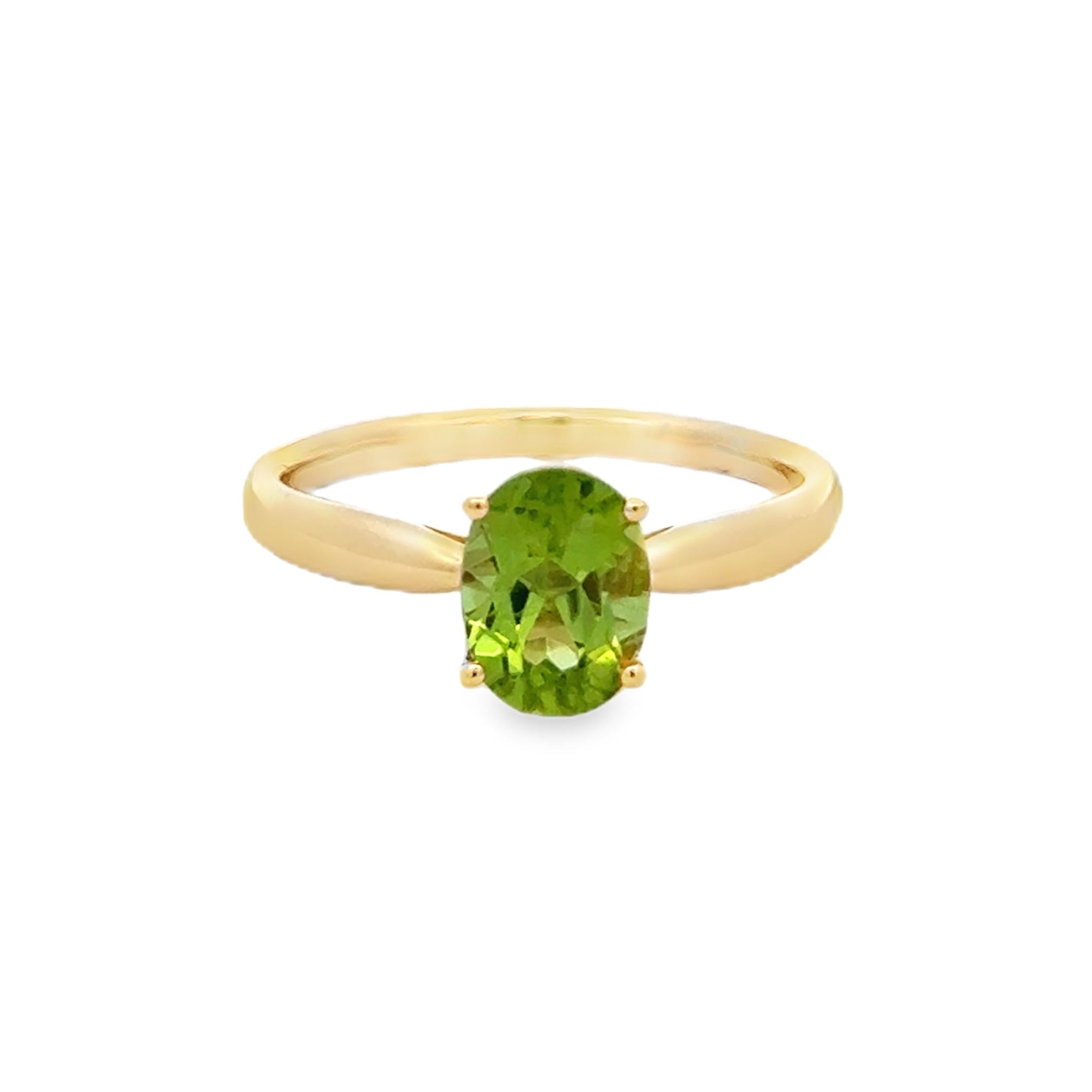 Amore Oval Cut Peridot Ring 9ct Gold