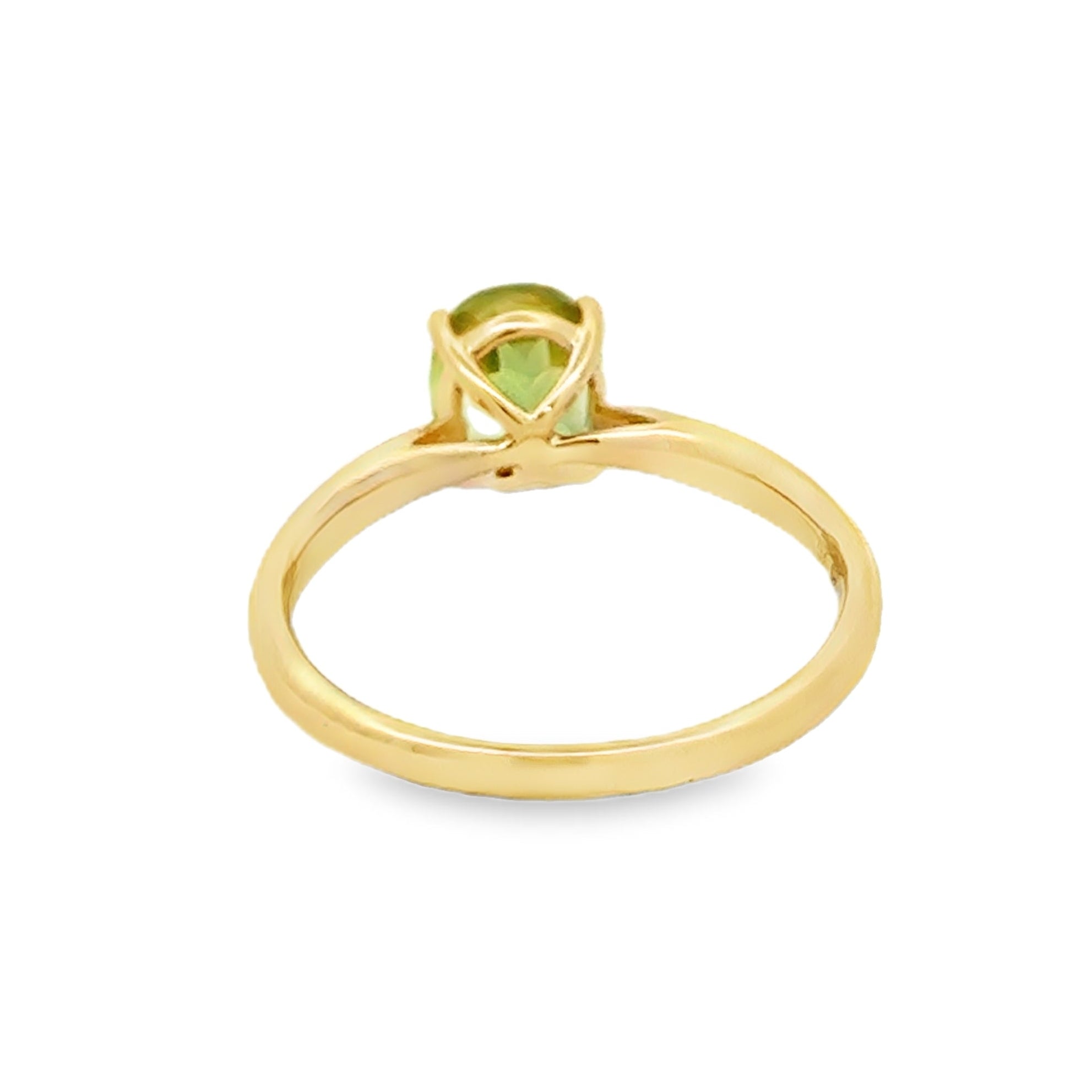 Amore Oval Cut Peridot Ring 9ct Gold REAR