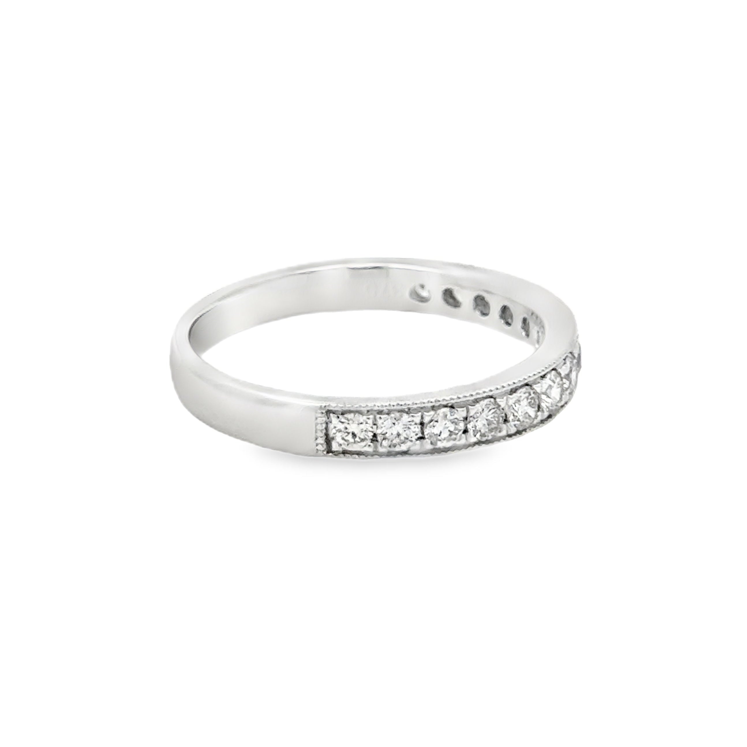 Diamond 14 Stone Eternity Ring 9ct White Gold side