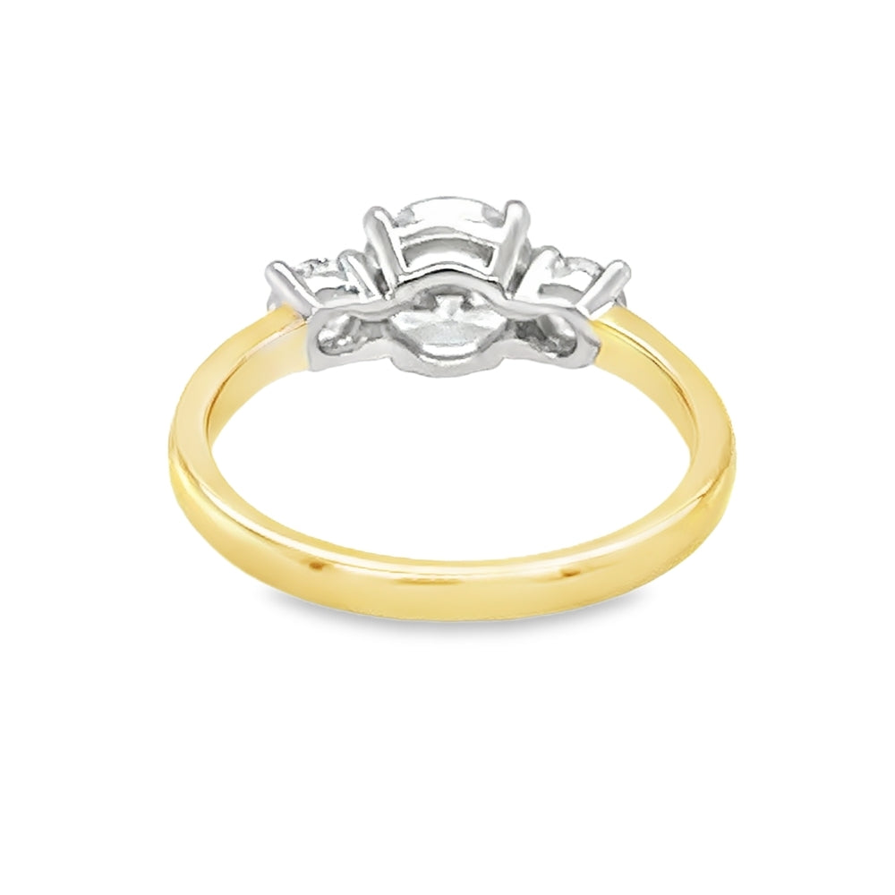 9ct Yellow Gold 3 Stone CZ Ring by Amore rear