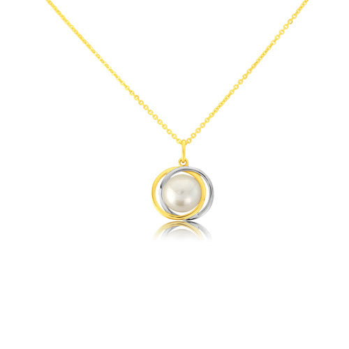 Cultured Pearl 2 Colour Gold Necklace